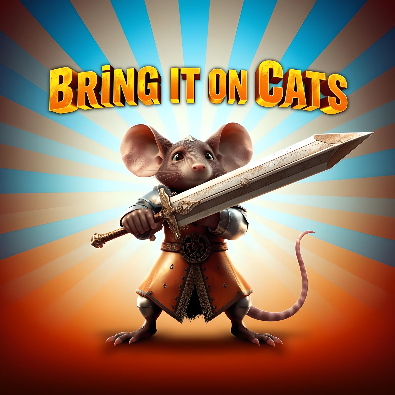 Armored Mouse Warrior Poster: Bring it on Cats