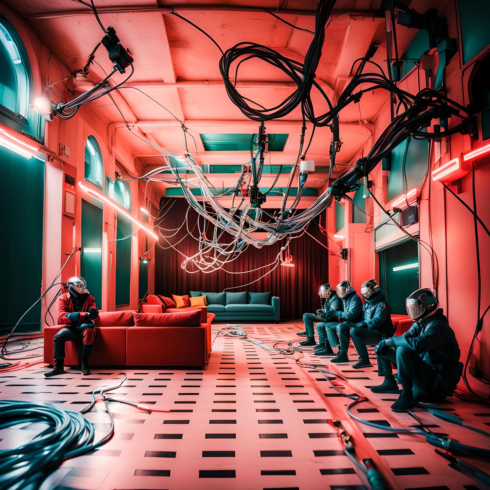 Surreal Cyborgs Tangled in Cables: Analog Photography