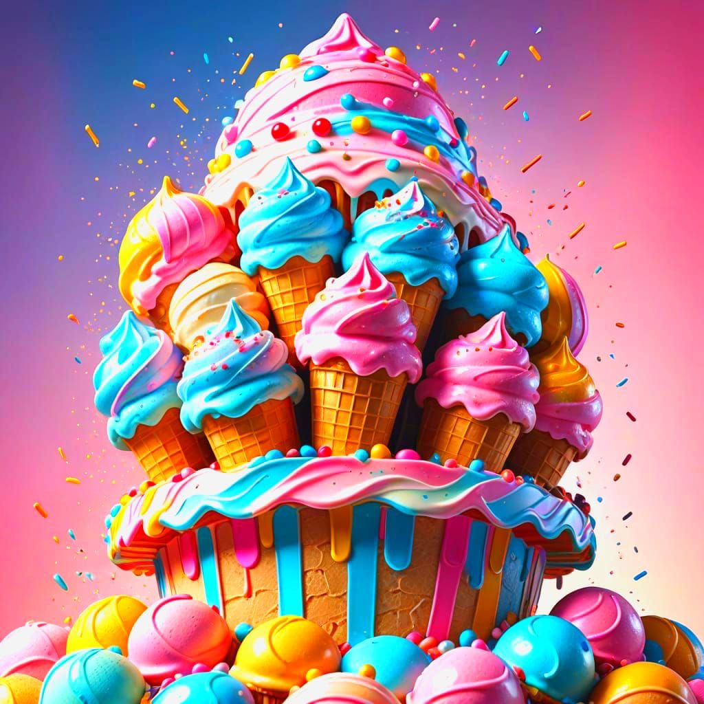 Colorful Ice Cream Helter Skelter