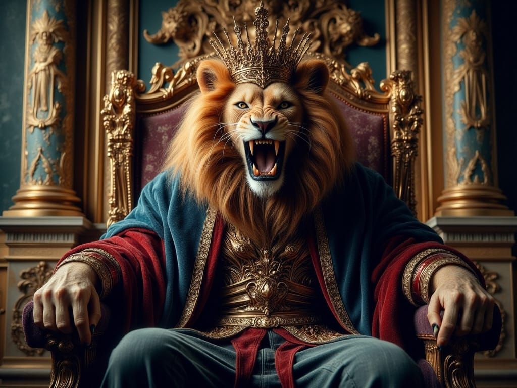 Lion King Portrait in Baroque Style