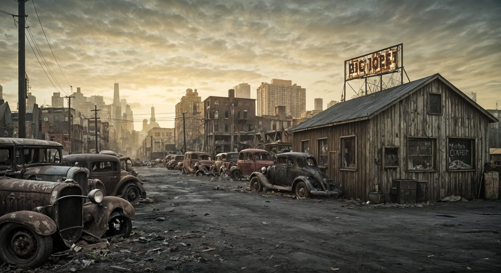 1935 NYC Auto Wrecking Yard: Colorized Photo