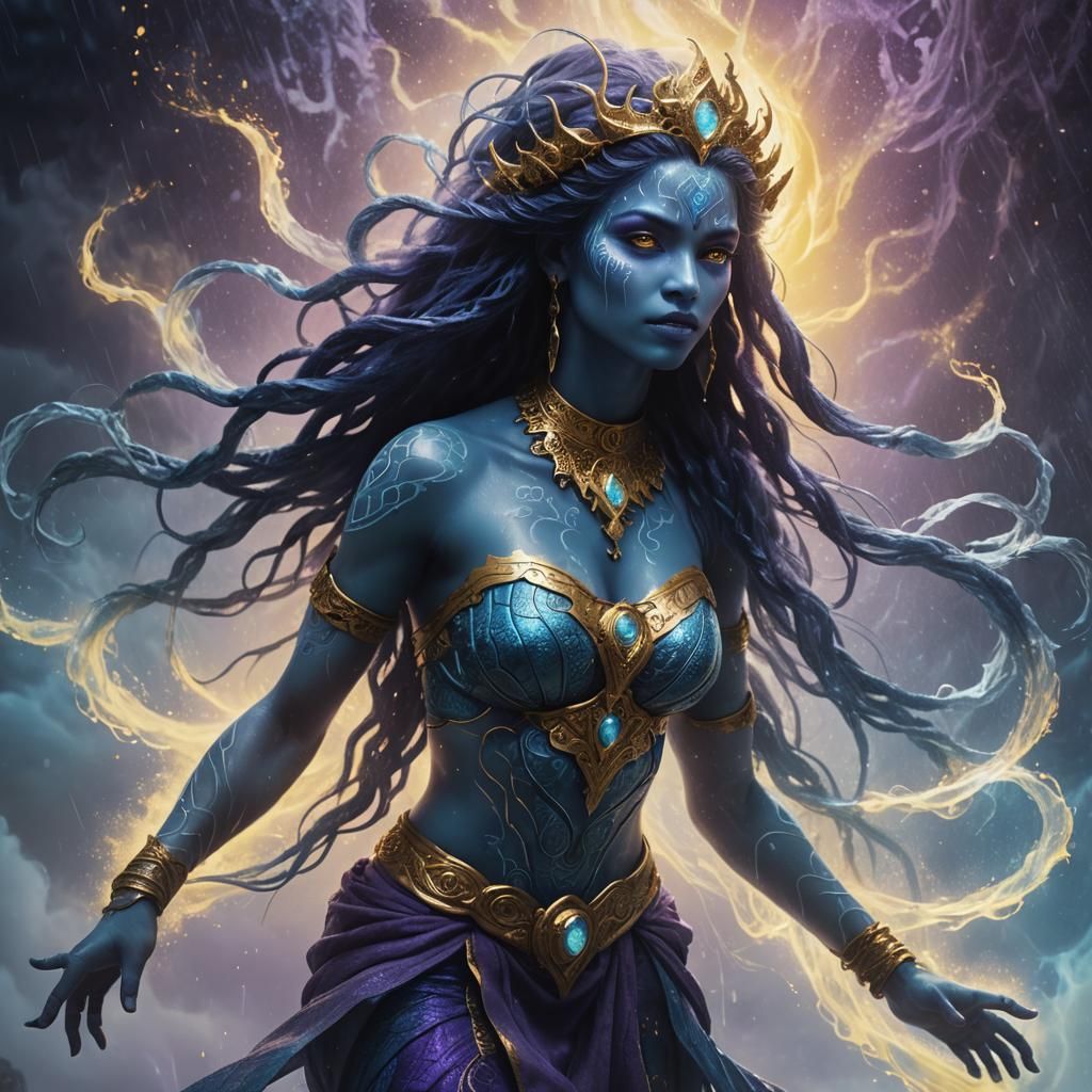 Ethereal Water Djinn in Fantasy Art Style