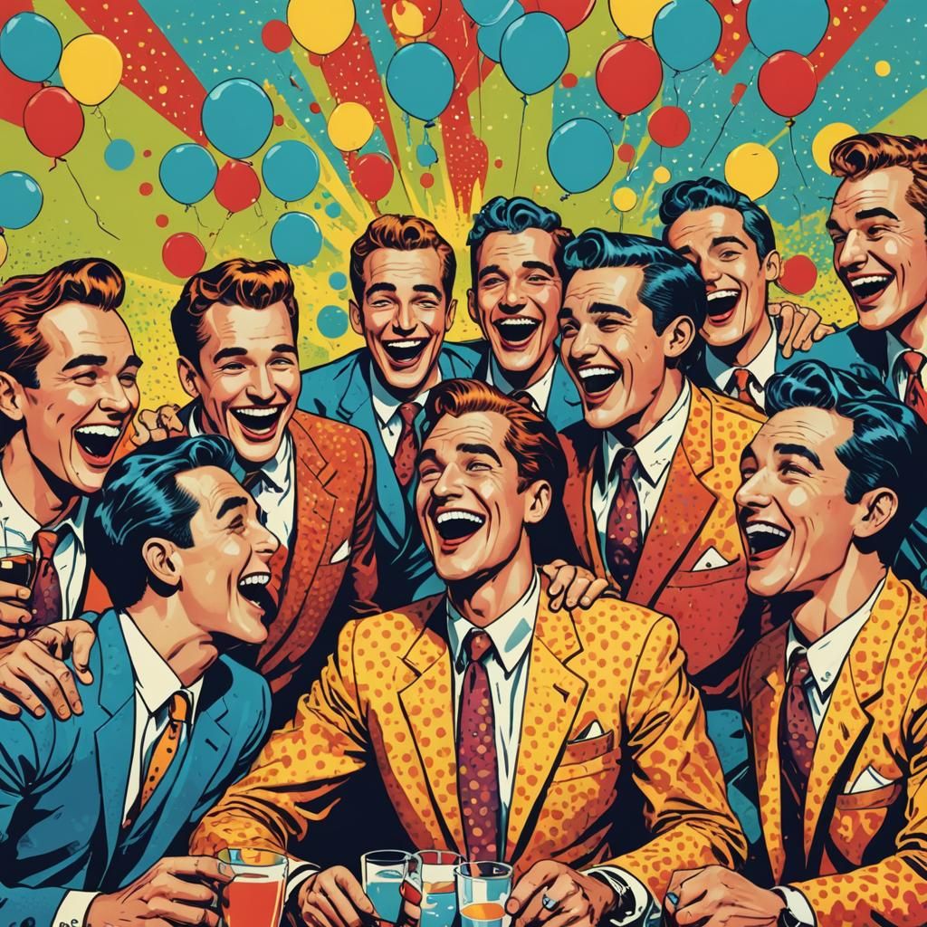 Fraternity Party: Colorful Pop Art Illustration