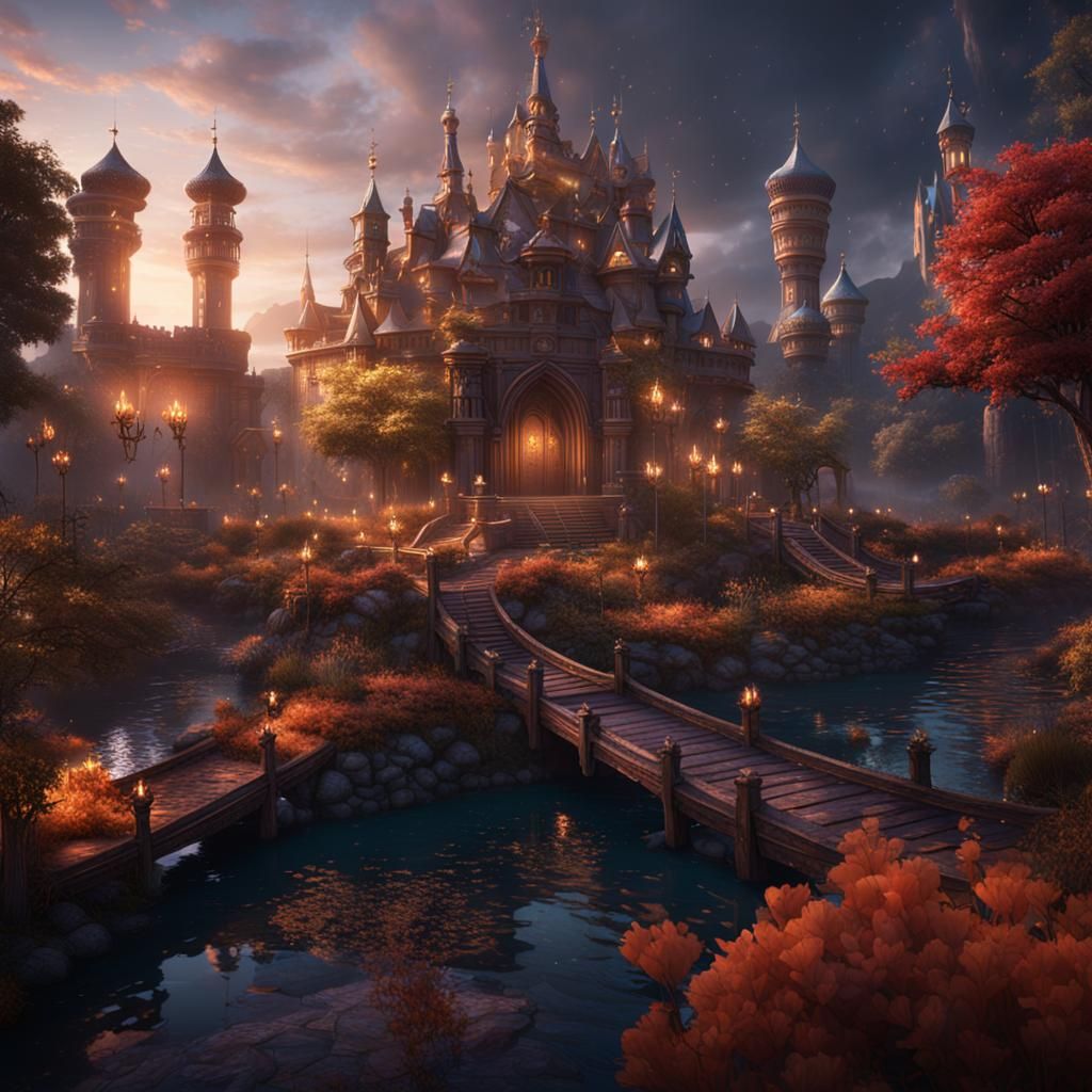 Fantastical Illuminations in Detailed Matte Painting