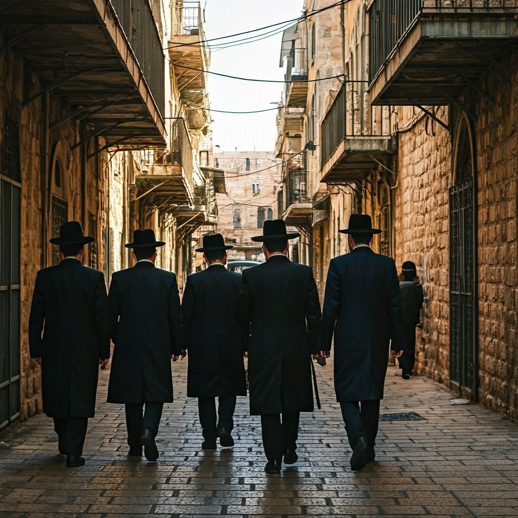 Ultra-Orthodox Men in Jerusalem's Mea Shearim