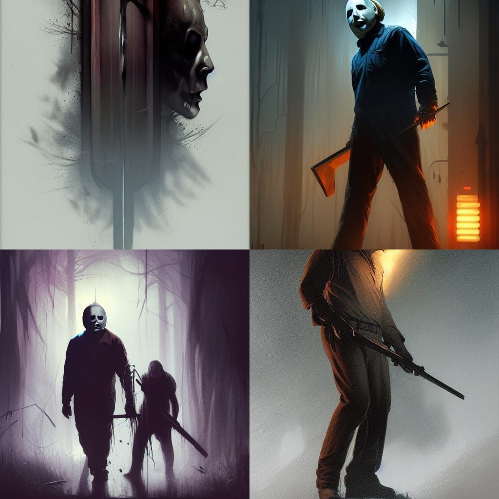 Michael Myers Dark Fantasy Concept Art in 8k