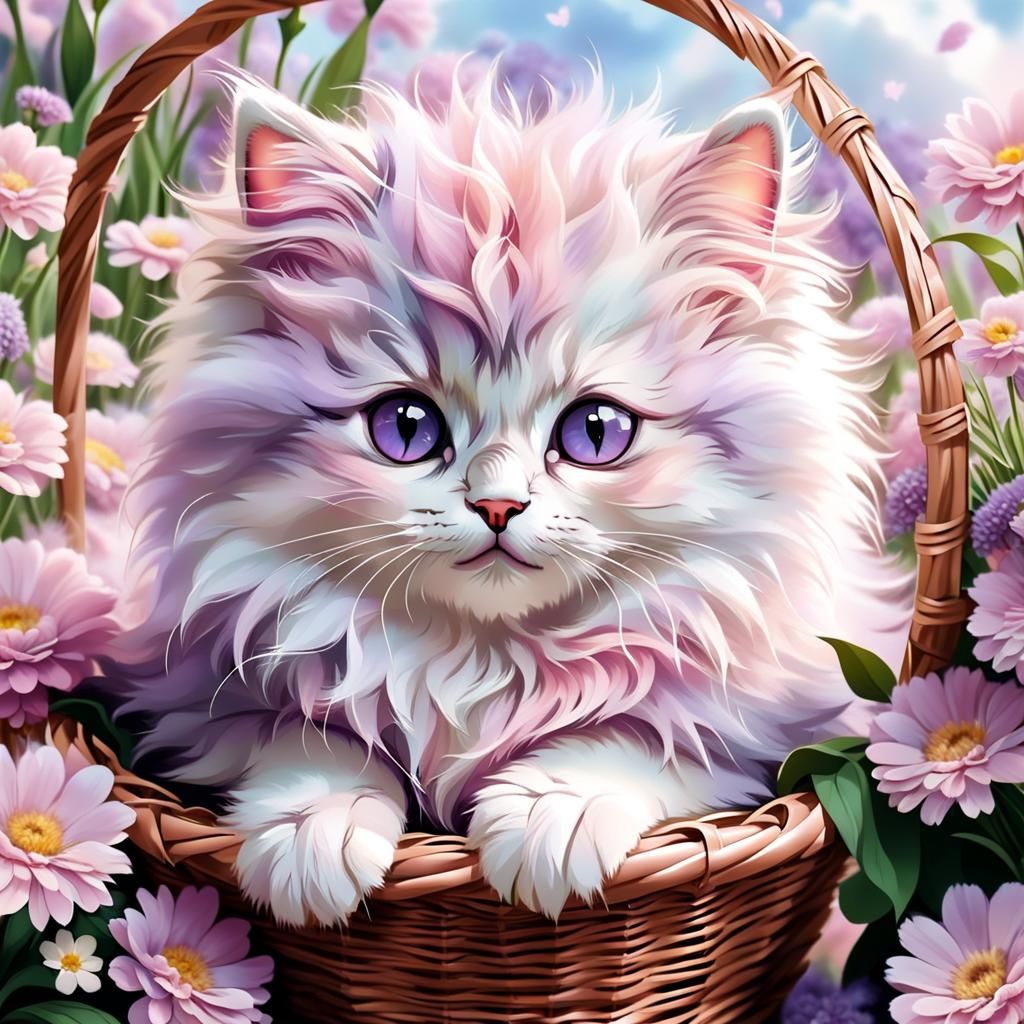 Fluffy long hair kitten
