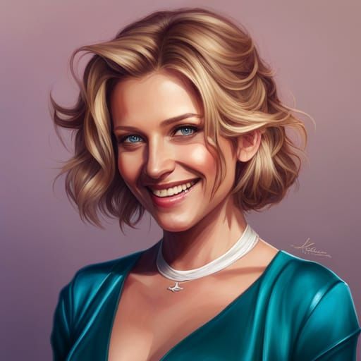 Rachel Riley Smiling: Hyperdetailed Portrait