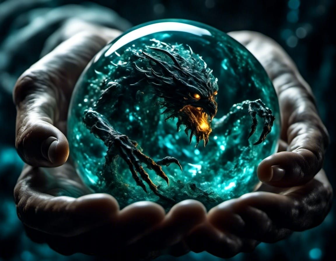 Dark Gaseous Monster Trapped in Orb