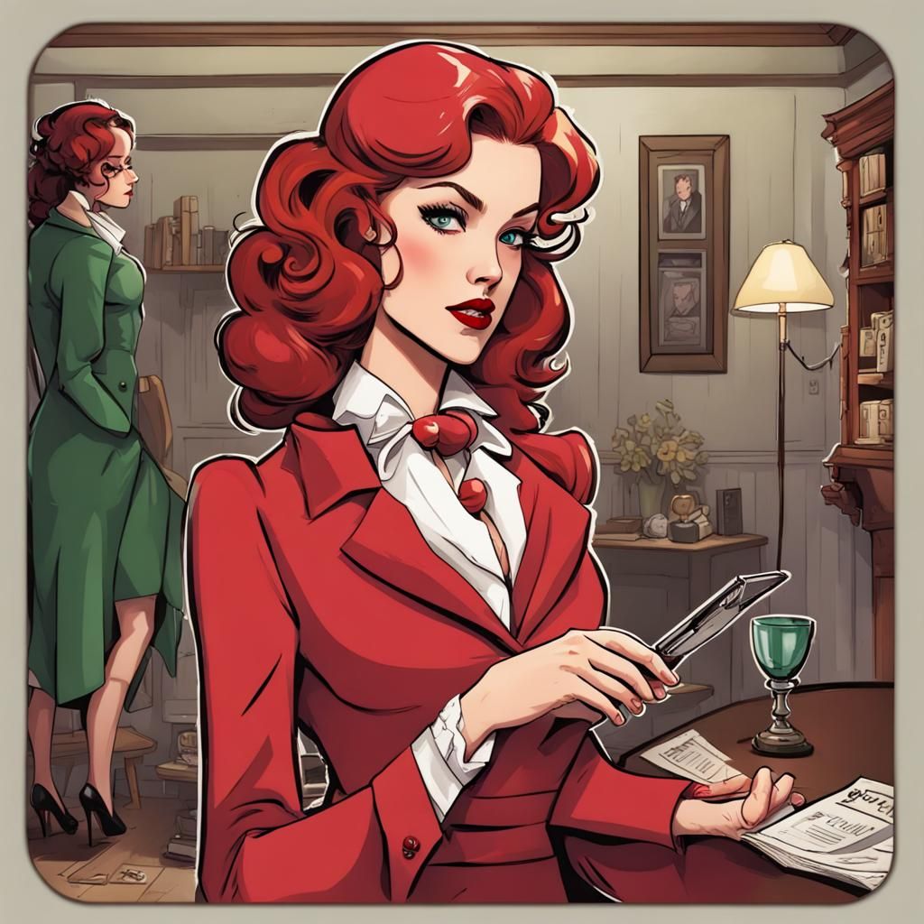 Miss Scarlet Portrait from Cluedo