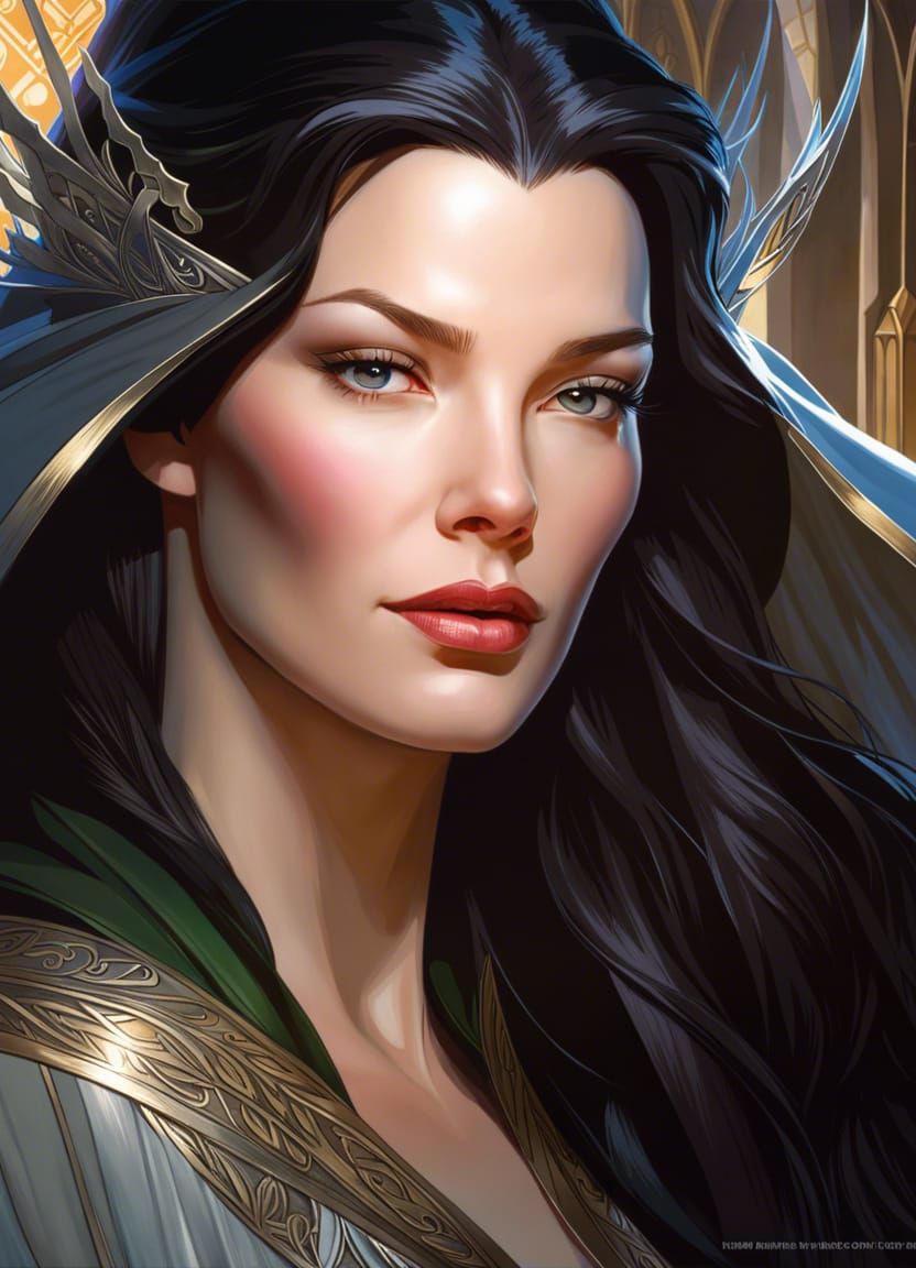 Arwen Undómiel Portrait in Hyperdetailed Digital Art