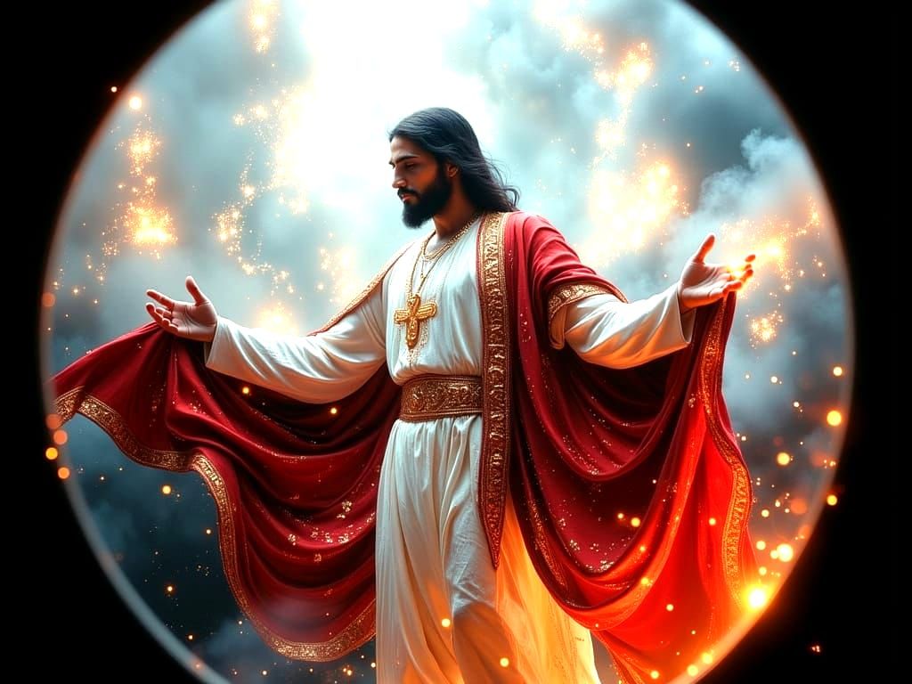 Stained Glass Jesus Christ in Watercolor Style