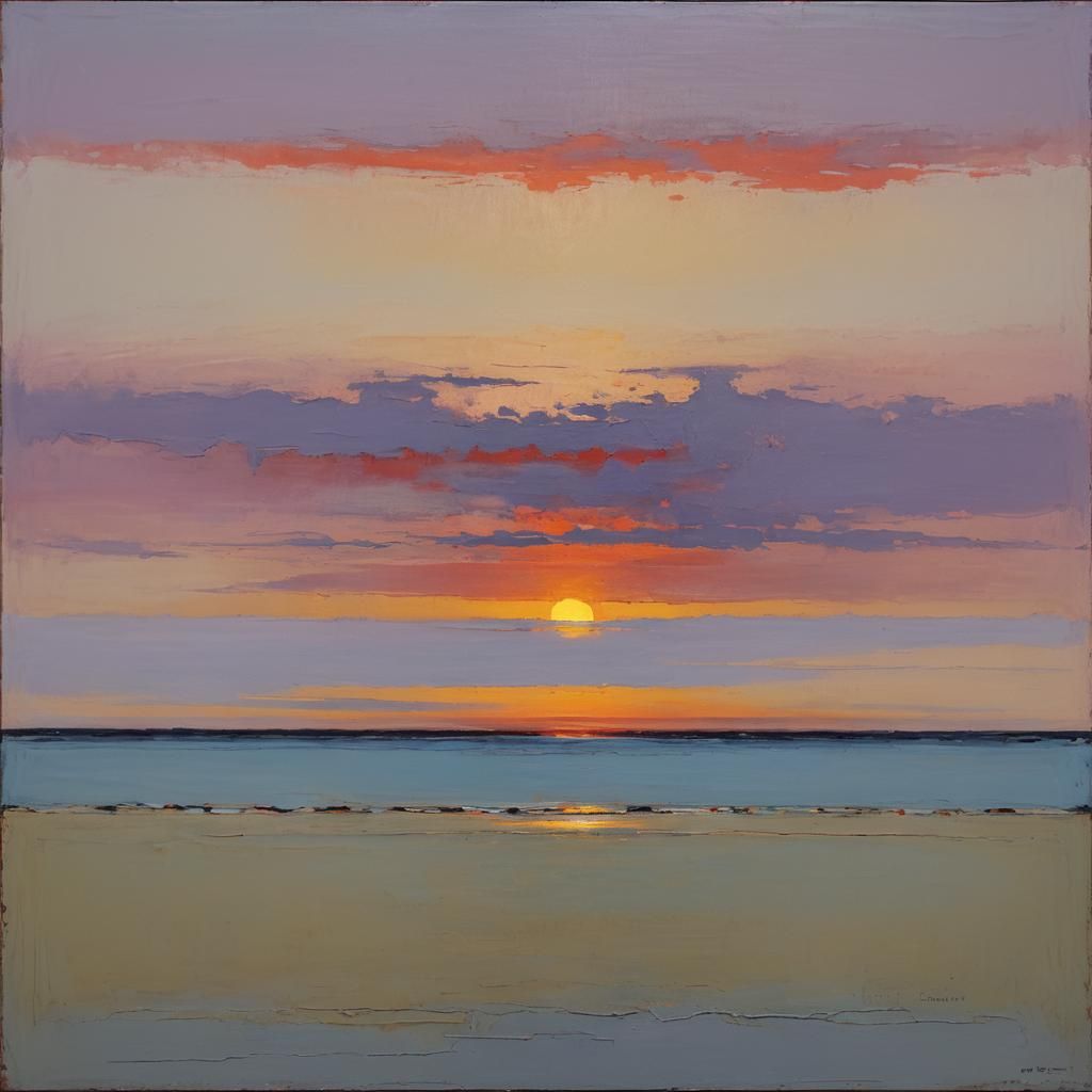 Abstract Sunset Tones Minimalist Painting