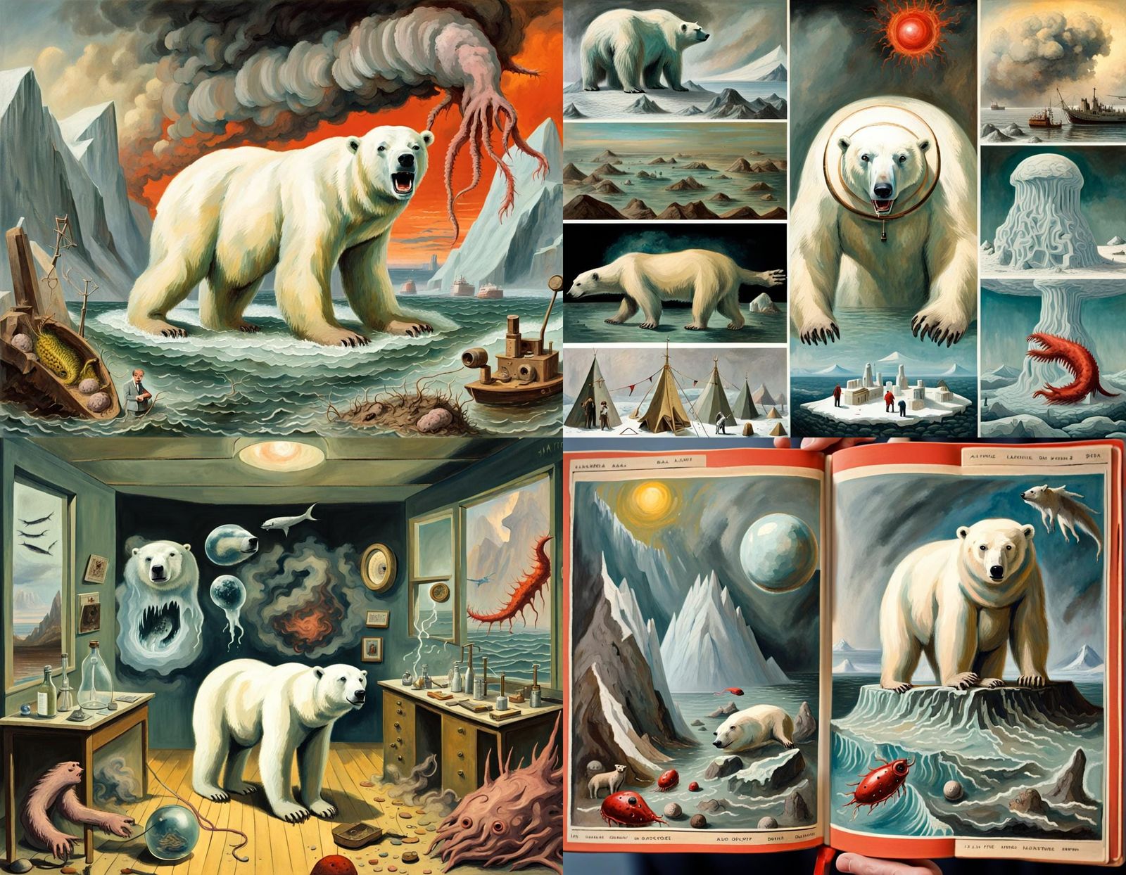 Arctic Laboratory Sacrifice in Ladybird Book Style