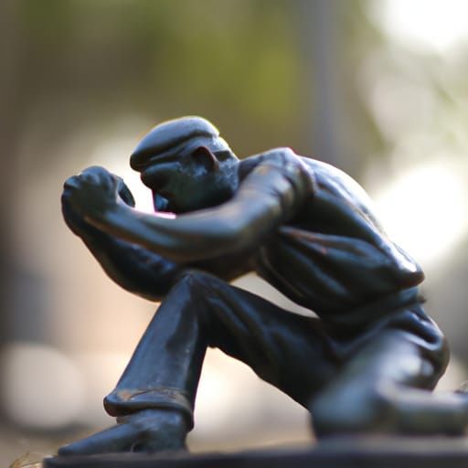 Kneeling Man Monument in Professional Photography