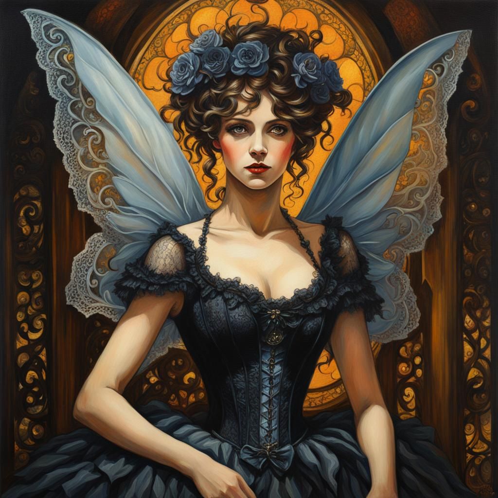 Gothic Tooth Fairy Portrait in Dark Fantasy Style