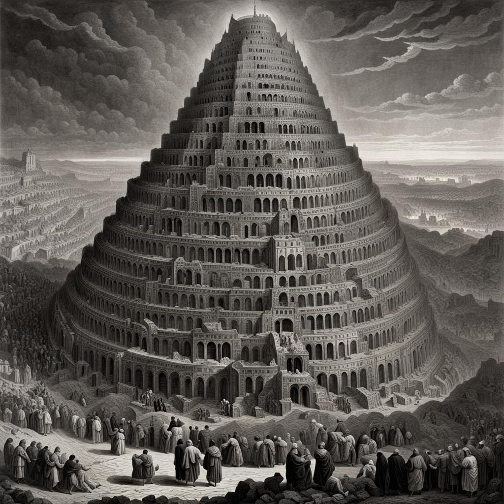 Tower of Babel in Gustave Doré Style