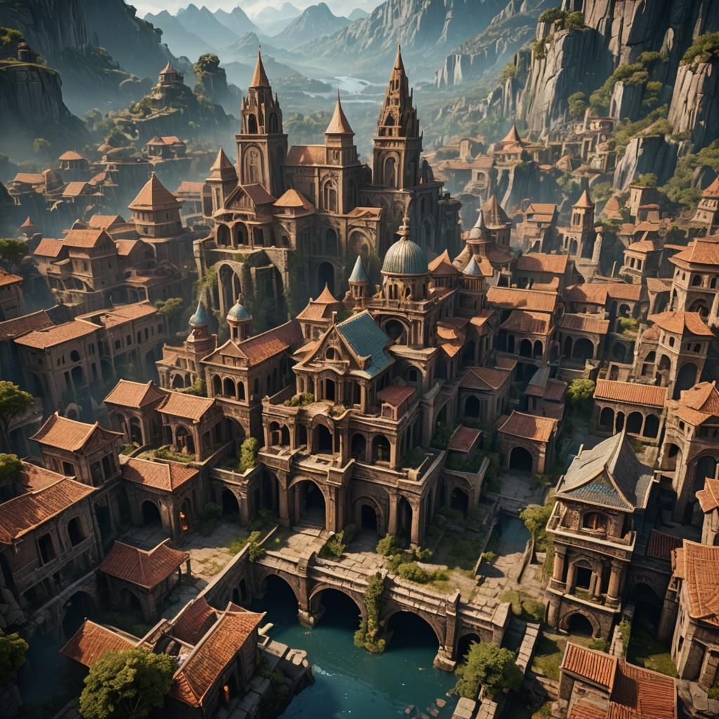 Ancient City of Bactra: Detailed Matte Painting