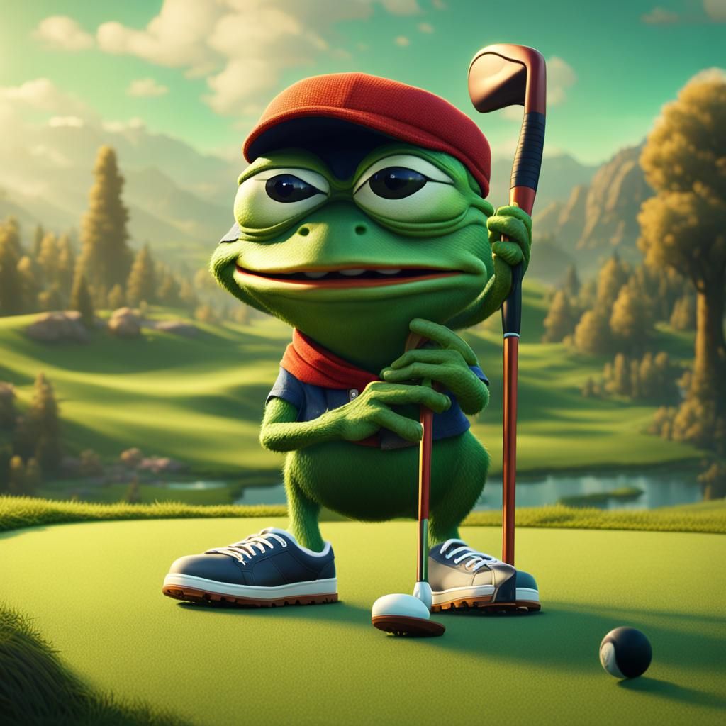 Pepe the Frog Plays Golf