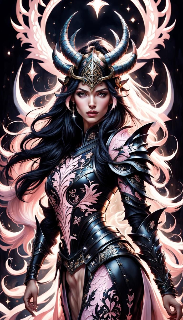 Fantasy Demon Princess with Intricate Armor