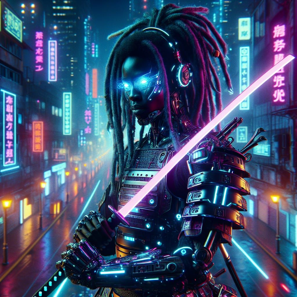 Cyberpunk Samurai Warrior