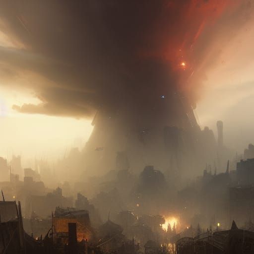 Hyperdetailed War Zone Concept Art in 8K