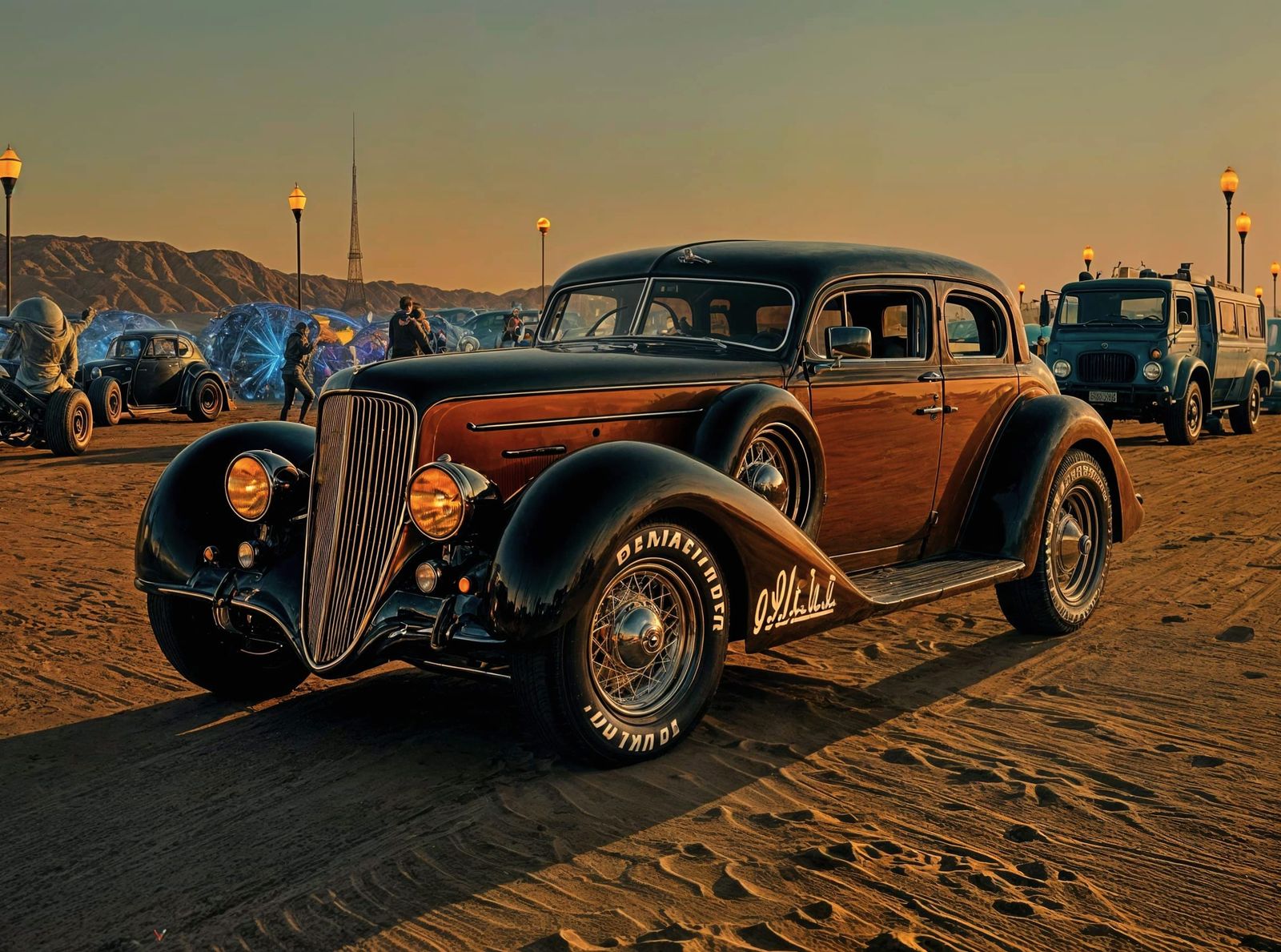 Steampunk Humvee Limousine in Futuristic Desert