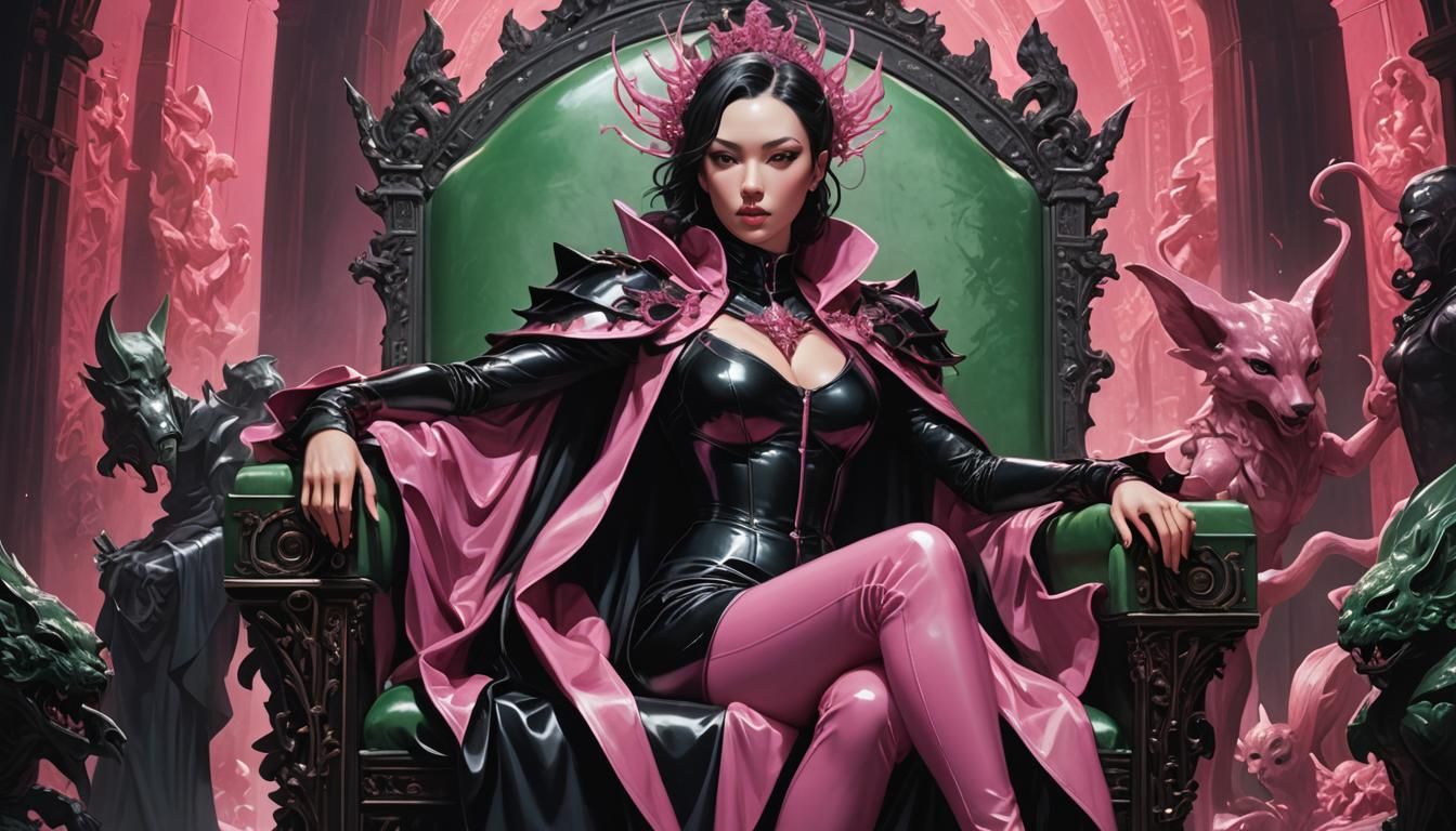 Hyperrealistic Portrayal of a Dominant Figure in a Vibrant,....