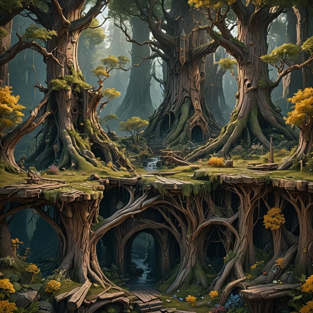 Detailed Matte Painting of Wood in 8K