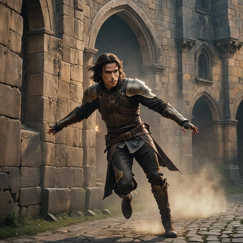 Half-Elf Rogue Dodges with Precognitive Power