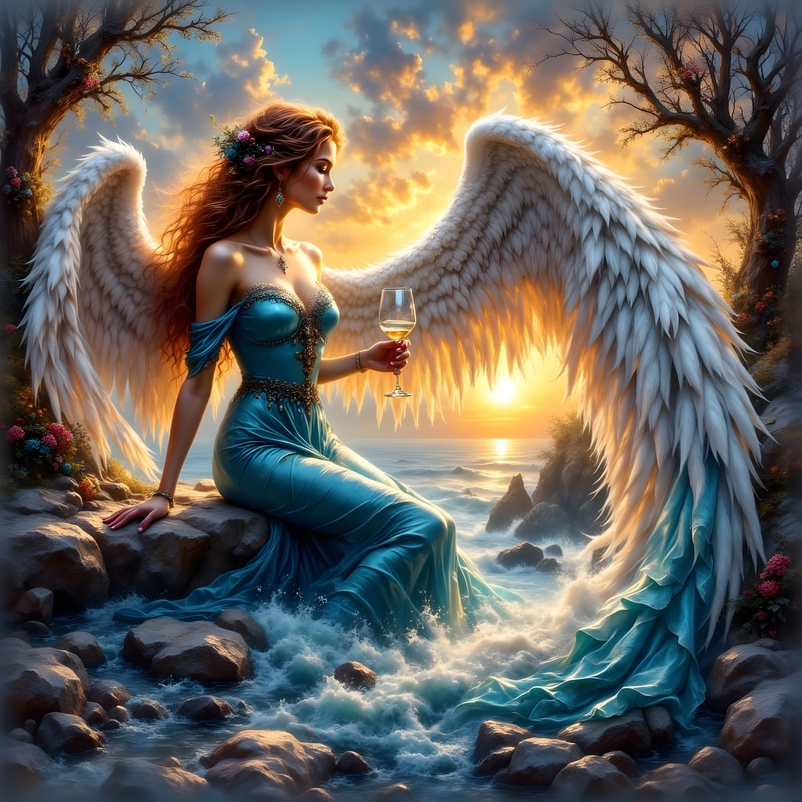 Ethereal Goddess Emerges from a Dreamy Haze