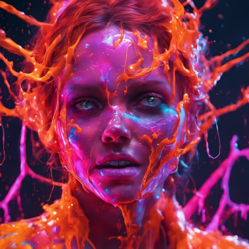 Creepy Neon Halloween Digital Art