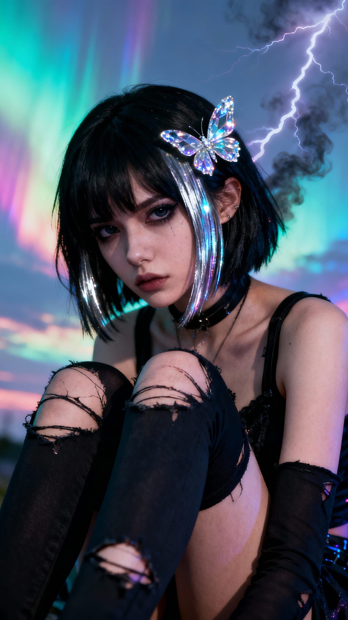 a portrait of a Goth Girl