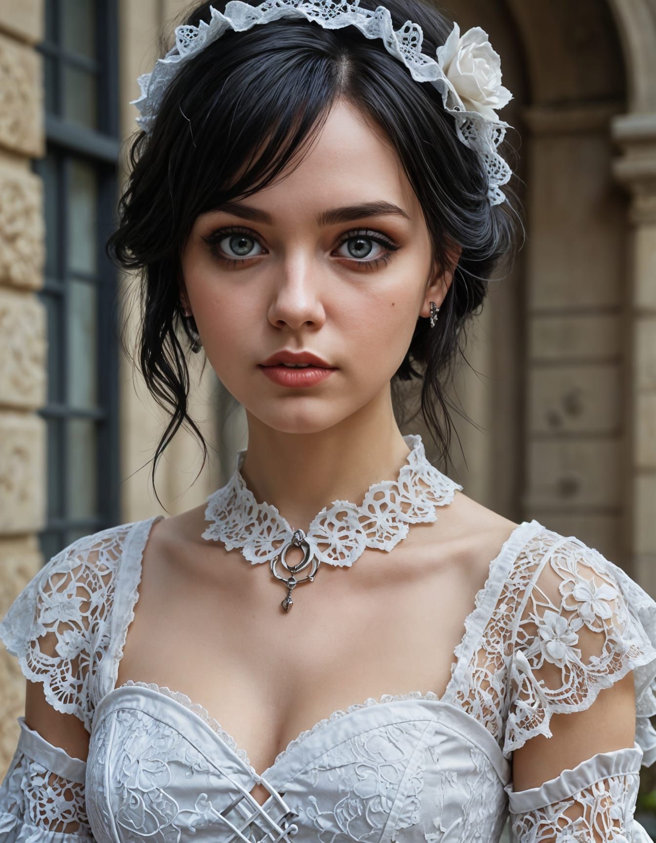 Ethereal Gothic Lolita Goddess in Photorealistic Portrait