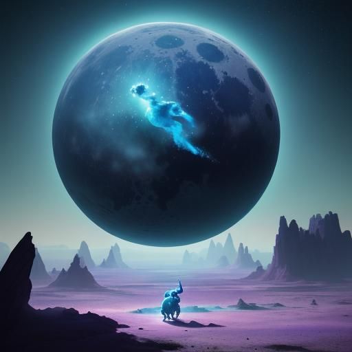 Elephant's Lunar Dance: Whimsical Fantasy Art