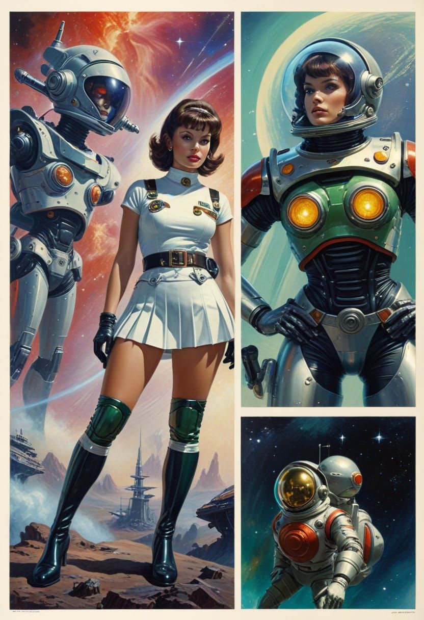 Retro-Futuristic Space Cadet in Sci-Fi Chic