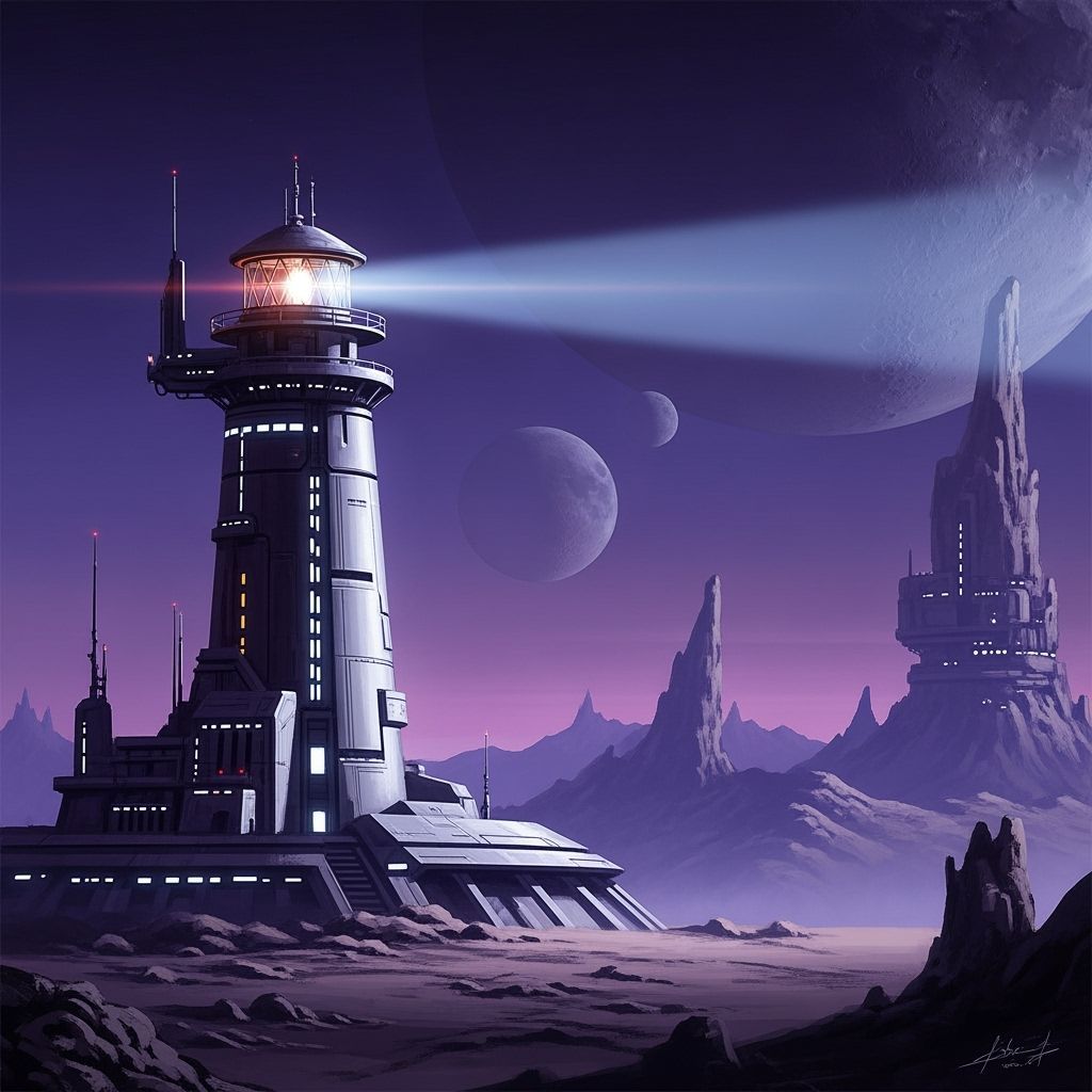 Futuristic Lighthouse on Alien World: Concept Art