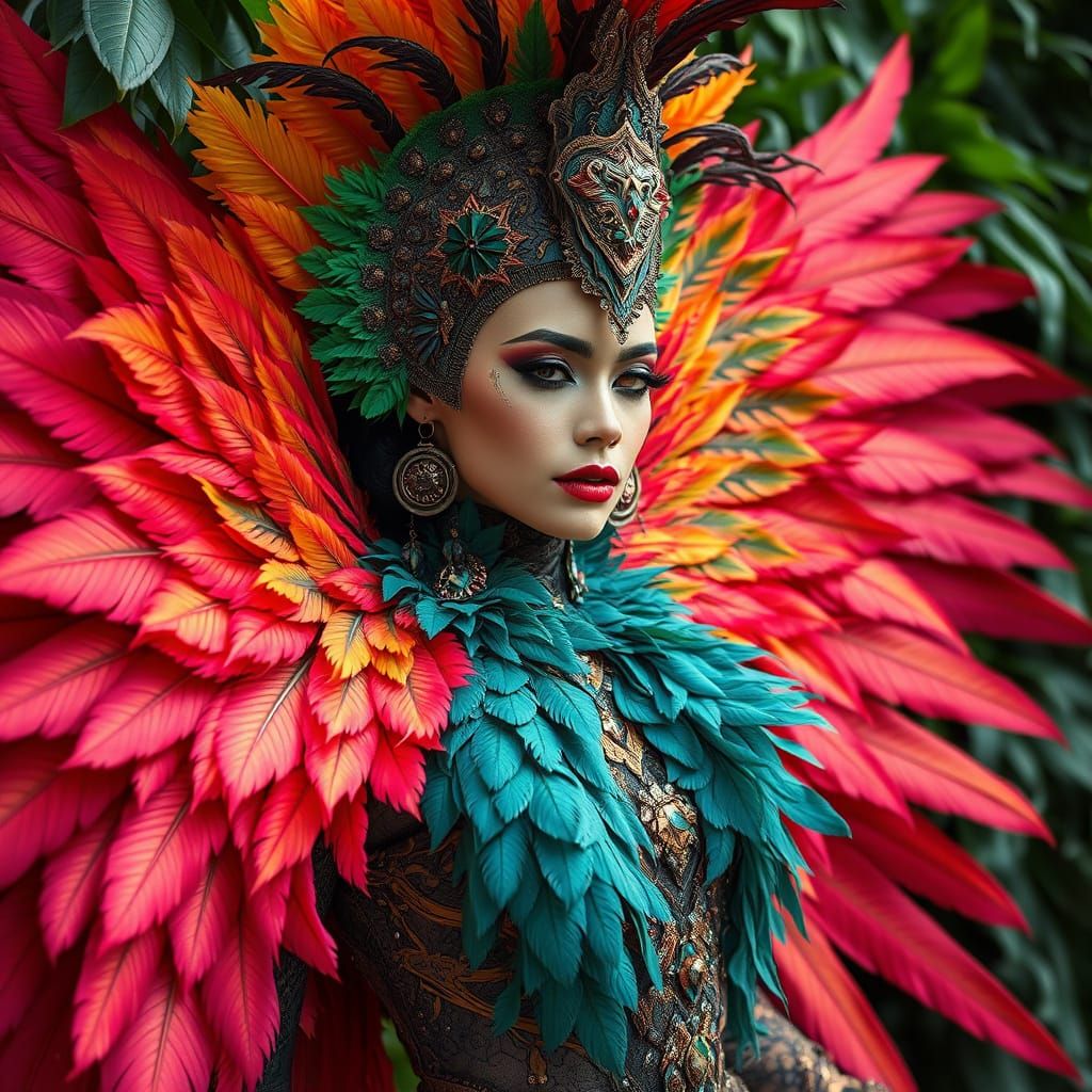 Feathered Costume in Avant-Garde Style