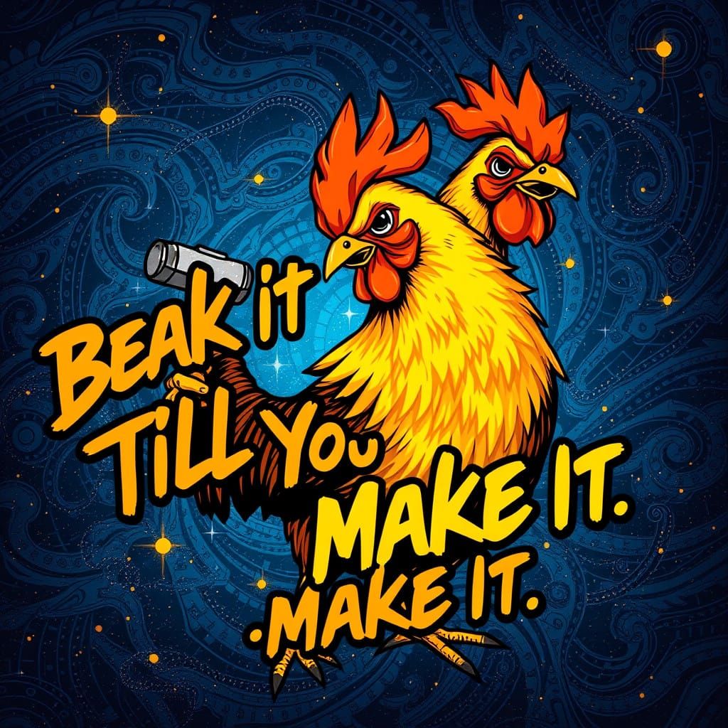 Determined Chicken Motivational T-Shirt Design