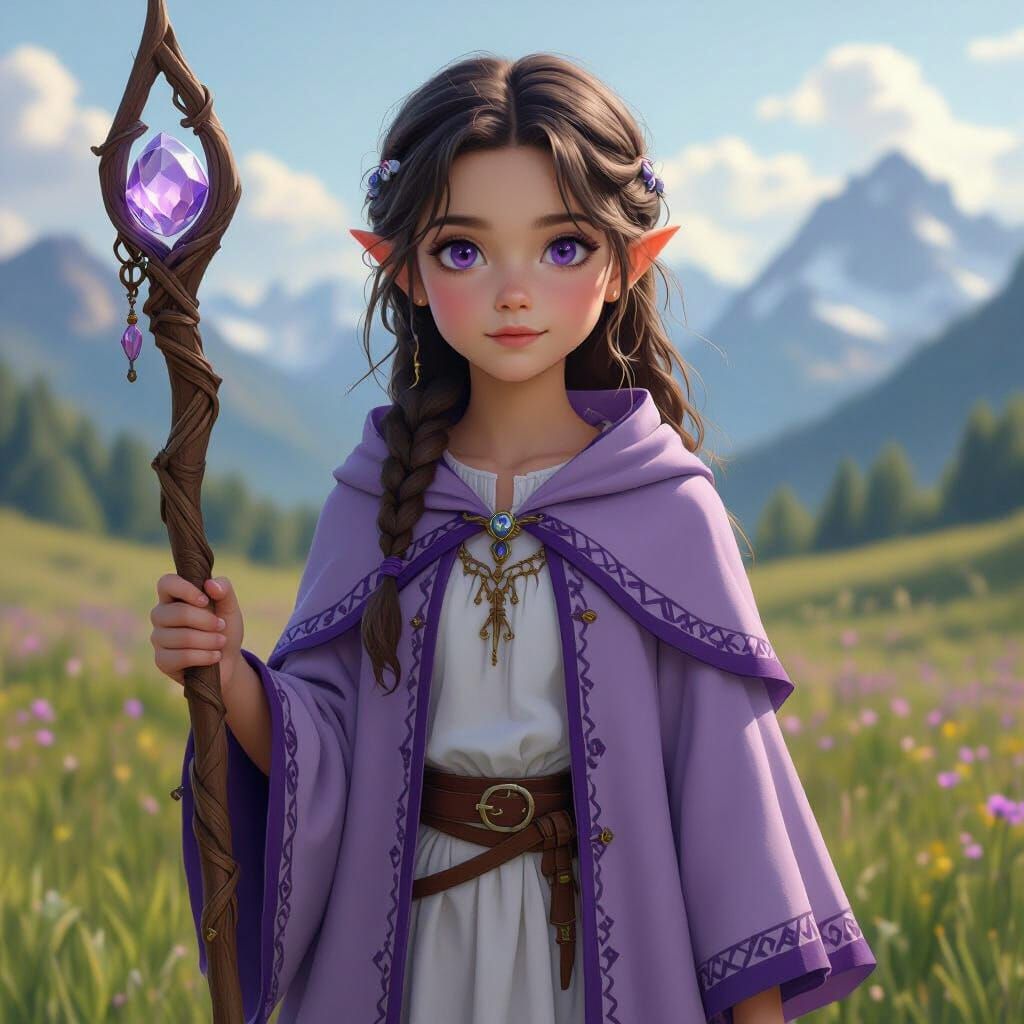 Realistic Portrait of Fern from Frieren in 8K