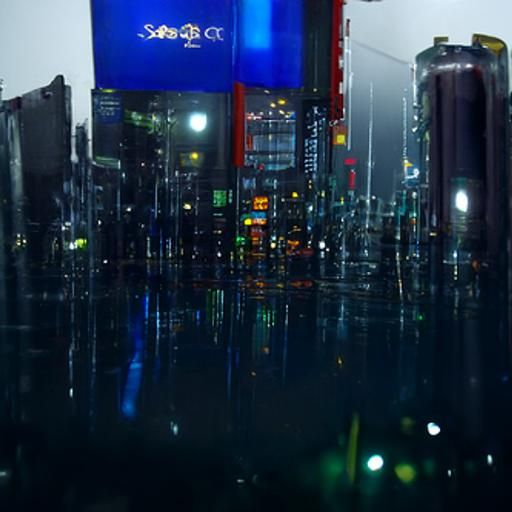 Shibuya at Night: Ultrarealistic Neon Rainscape