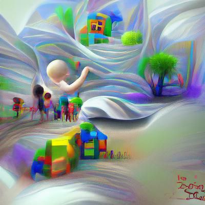 Surreal Impressionistic Child's Drawing in 8K