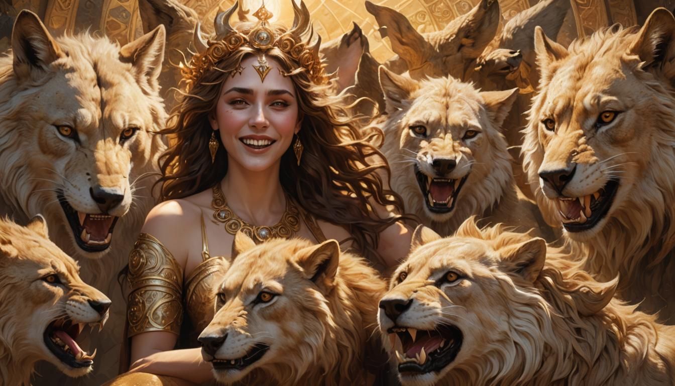 Sorceress Circe Illuminated by Sunlight and Magic