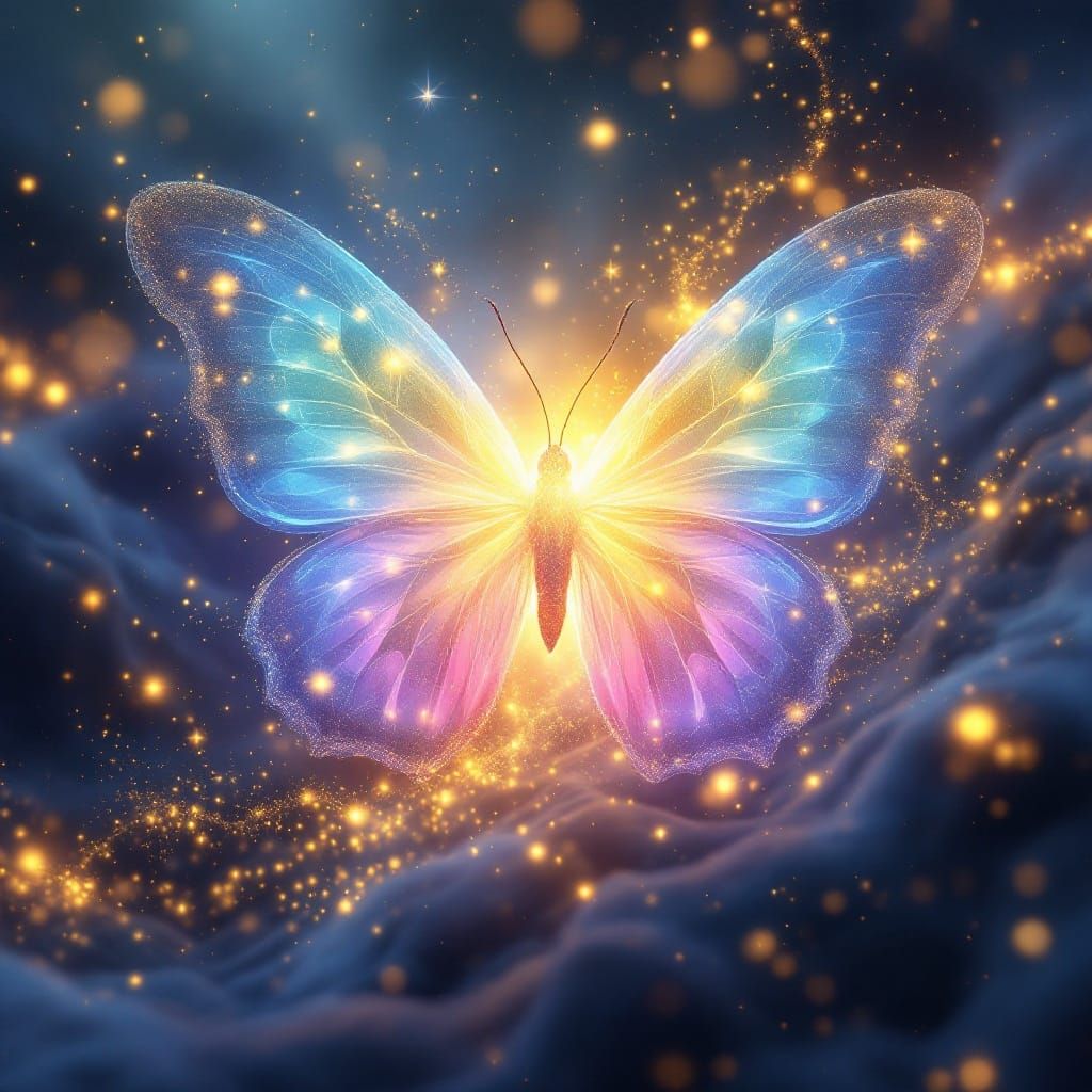 Surreal Butterfly Wings Unfold in Cosmic Harmony
