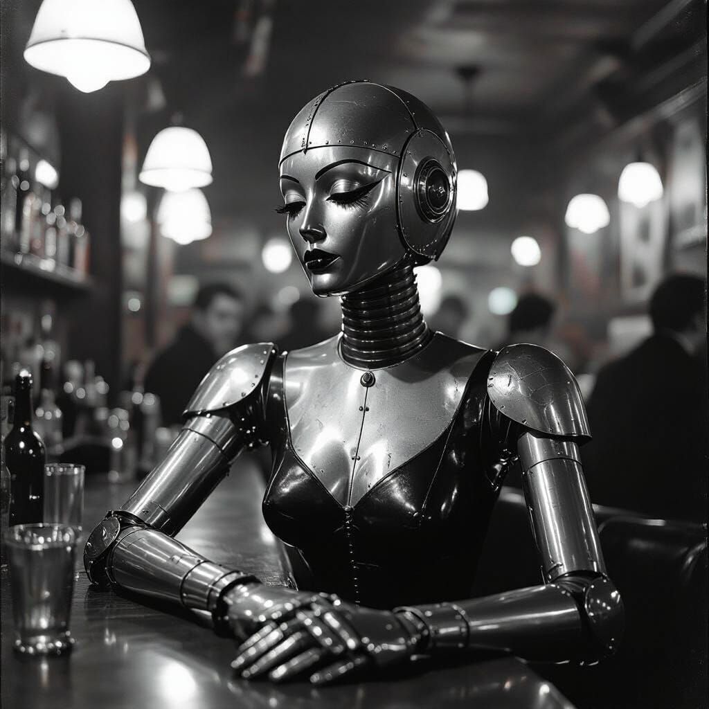 1920s Art Deco Fembot in Parisian Bar