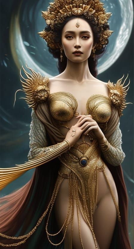 Elemental Maiden in Dark Fantasy Illustration