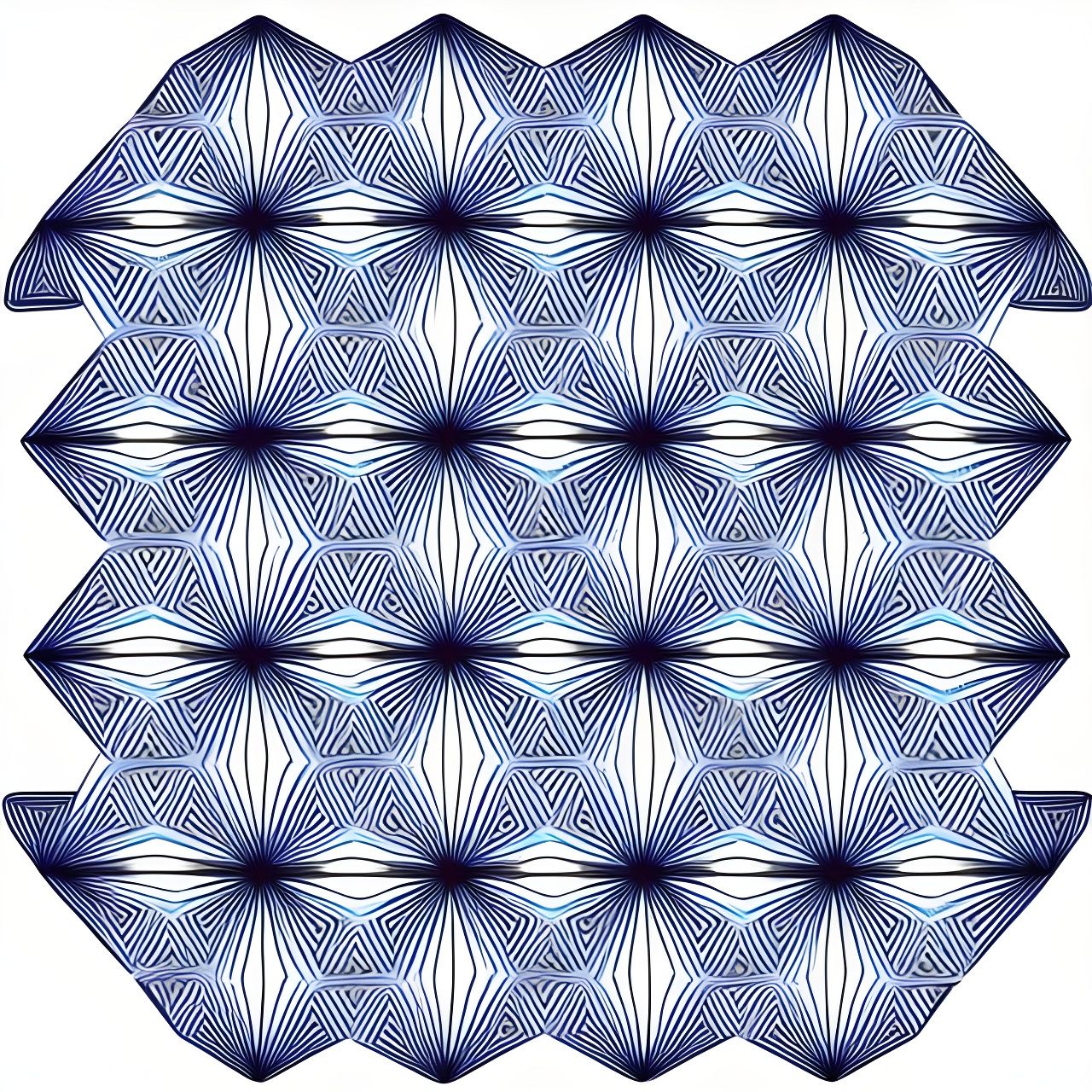 Symmetrical Zentangle Design with Geometric Waveforms