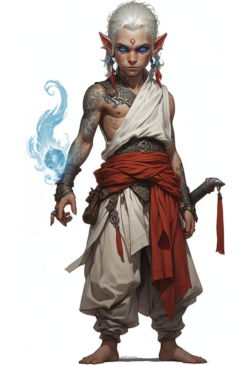 Cute Elf Boy with Glowing Eyes in Fantasy Art