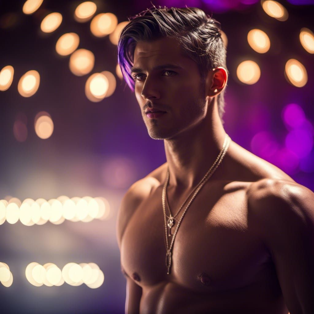 Ridiculously buff dudes posing on the dance floor