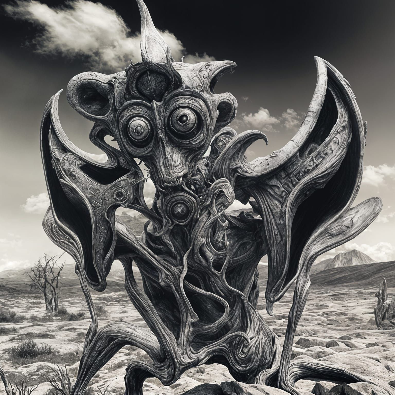 Bizarre Futuristic Feast in Magical Realism Style